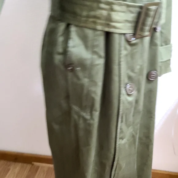 Vtg US Military Overcoat/Trench Coat Double Breasted Size Short S Olive Green - Picture 2 of 14